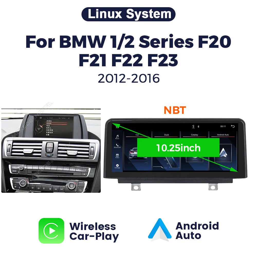 Navigatie, ecran multimedia BMW Seria 1/2/3/4 F20–F34, Android Auto & CarPlay