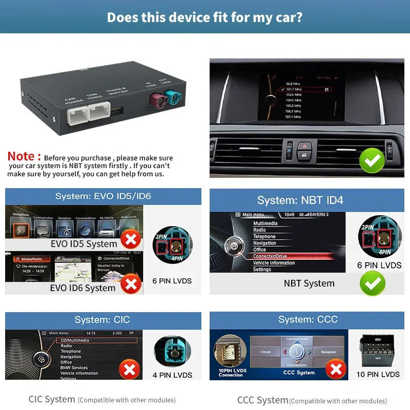 CarPlay wireless și Android Auto pentru BMW cu sistem NBT/CIC – Seriile 1, 2, 3, 4, 5, X1, X3, X4, X5 (F20, F21, F30, F31, F34, F10, F48, F25, F26, F15, F60, E84)