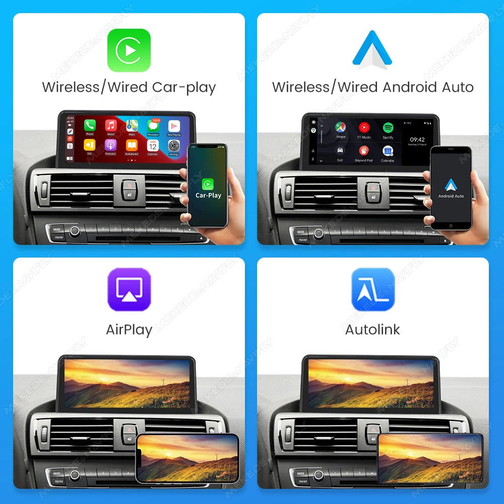 Navigatie, ecran multimedia BMW Seria 1/2/3/4 F20–F34, Android Auto & CarPlay