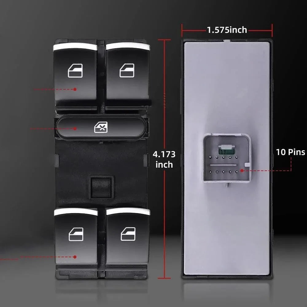 Buton întrerupător geam 5ND959857 pentru:VW Golf , VW Jetta 5 & 6,  VW Passat B6, VW Tiguan, VW Touran, VW Polo