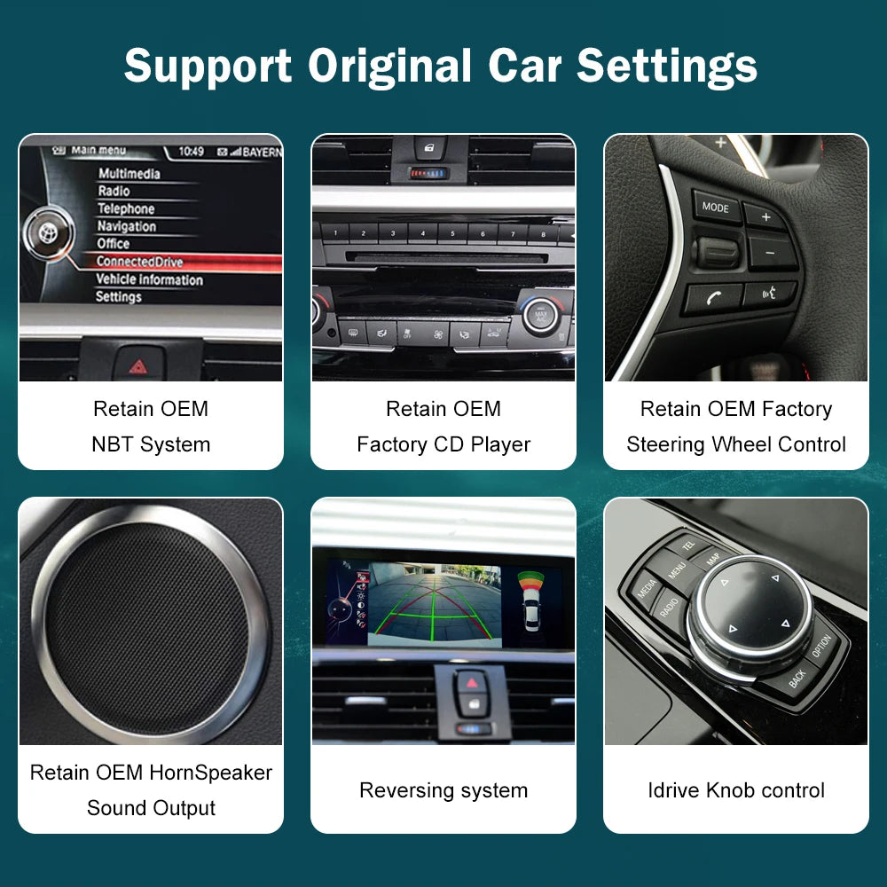 Ecran multimedia 10,25” / 12,3” cu CarPlay și Android Auto wireless pentru BMW Seria 1, 2, 3, 4 – F20, F21, F22, F30, F31, F32, F33