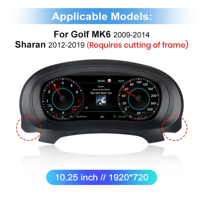 Junsun Digital Cluster Dashboard For VW Passat B8 B6 Golf 7 Scirocco Golf 6 Tiguan Golf 5 T6 LCD Car Instrument Virtuele Cockpit