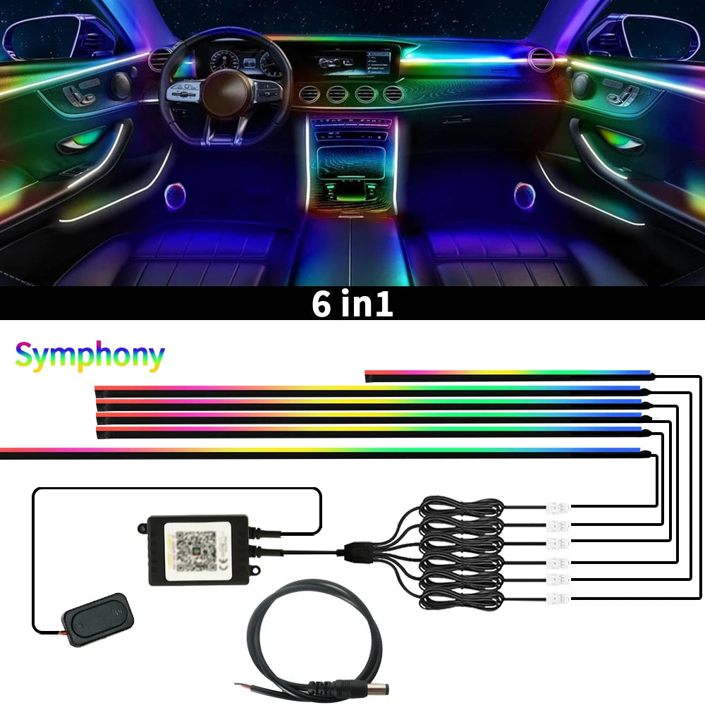 Kit lumină ambientală auto RGB