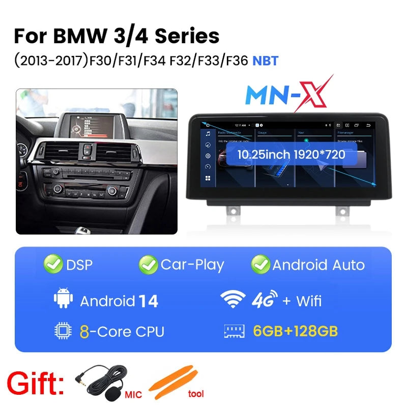 Navigatie Android cu CarPlay și Bluetooth pentru BMW Seria 3 F30 F31 F32 F33 F34 F36 NBT – Navifly