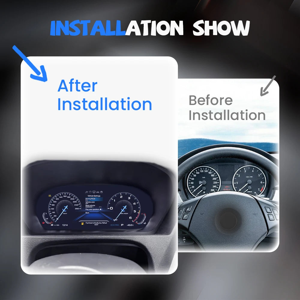 Afișaj LCD digital pentru bord auto, compatibil cu BMW Seria 1 E87 E88 E81 E82 – panou de instrumente / vitezometru.