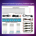 Kit universal de lumină ambientală auto – 18 în 1, 256 culori RGB