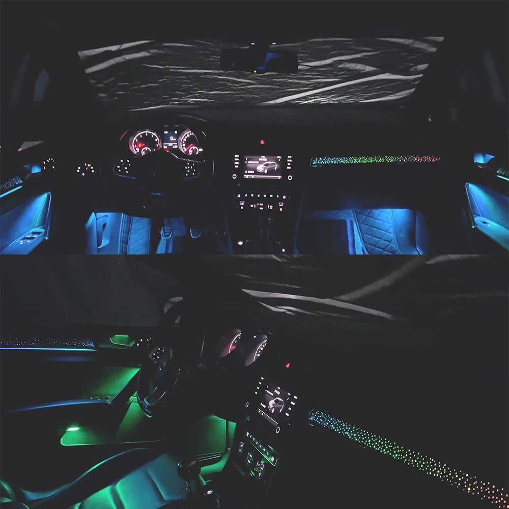 Lumină ambientală / Atmosphere Light pentru Volkswagen Golf 7 și 7.5 – Panou decorativ „Cer înstelat” RGB