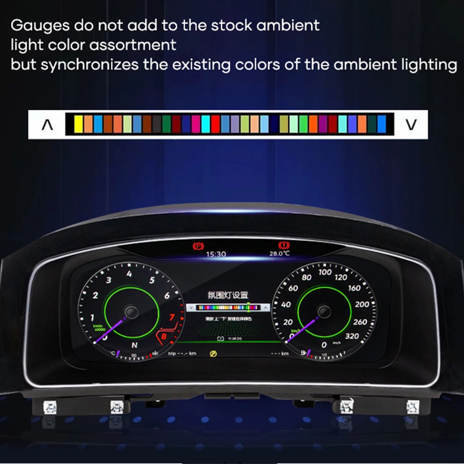 12.3” Tablou de bord digital LCD pentru VW Golf 7 MK7 (anii 2013–2020), cu suport HDMI, CarPlay, radio auto, panou de instrumente / cockpit.