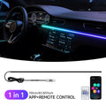Lumină ambientală auto LED – 64 culori, bandă acrilică 110 cm