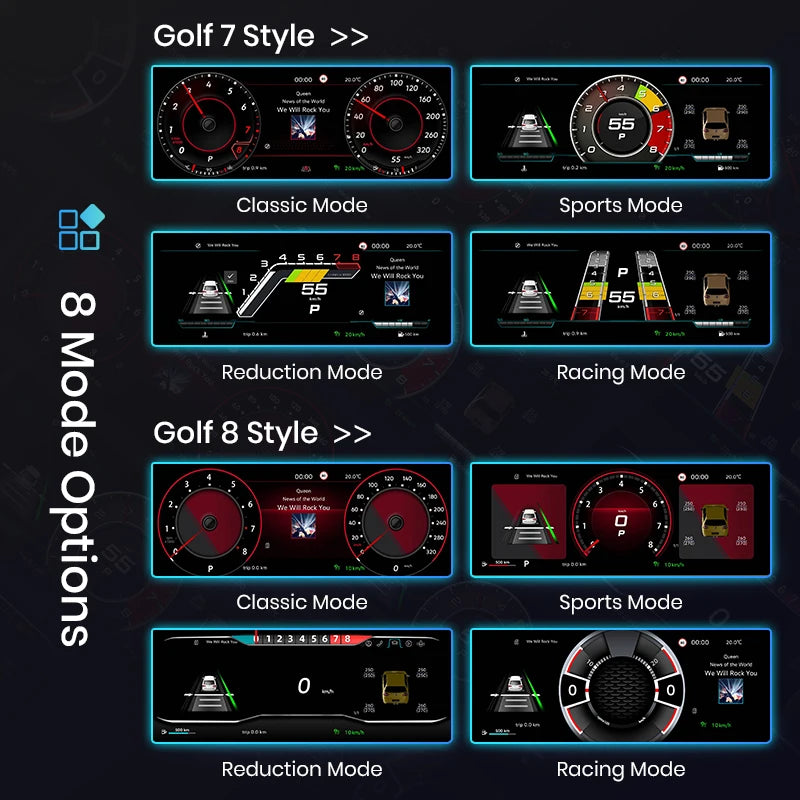 Junsun Digital Cluster Dashboard For VW Passat B8 B6 Golf 7 Scirocco Golf 6 Tiguan Golf 5 T6 LCD Car Instrument Virtuele Cockpit