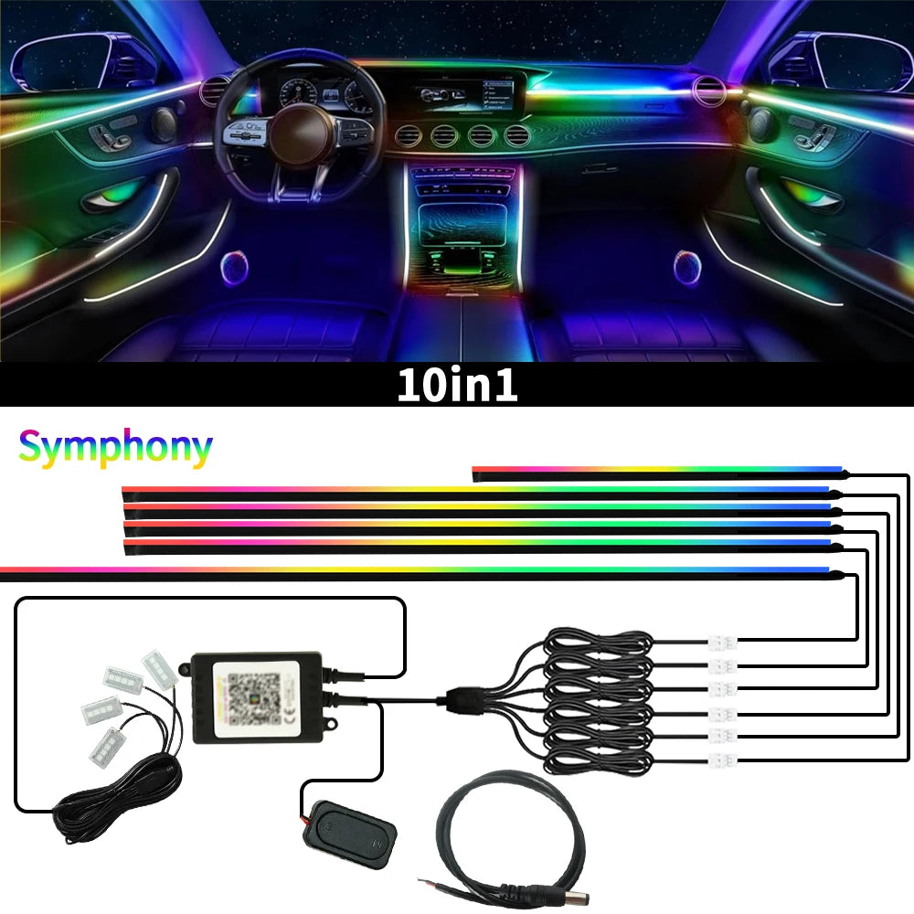 Kit lumină ambientală auto RGB